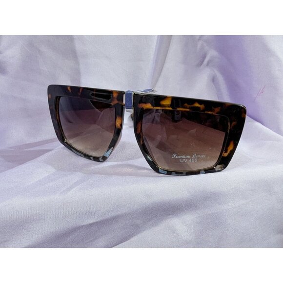 Tortoise Shell Oversized Square Sunglasses With UV400 Premium Lenses By Sam Moon - Picture 1 of 4